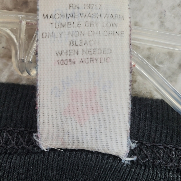 80s USA Sweats Black Sweatshirt Unisex One Size Fits All 3/4 Sleeves VTG USA - Picture 6 of 8